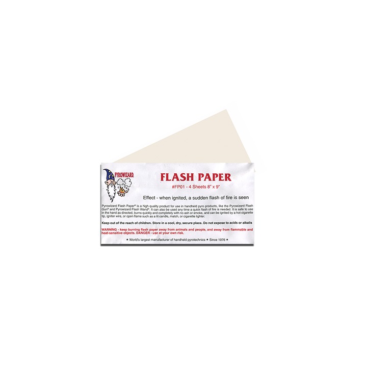 Theatre Effects Pyrowizard™ Flash Paper Sheets - 4 sheets 8"x9"