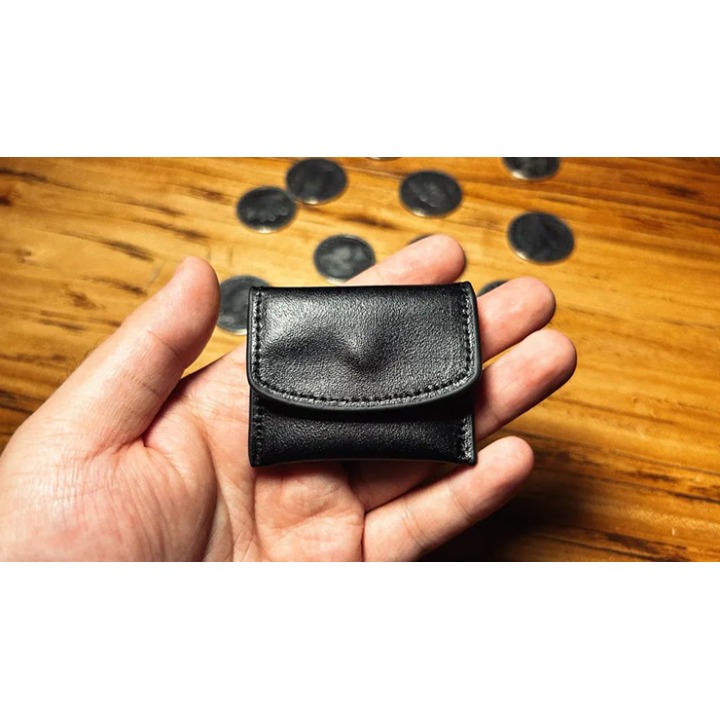 The Cowhide Coin Wallet (Black) by Bacon Magic