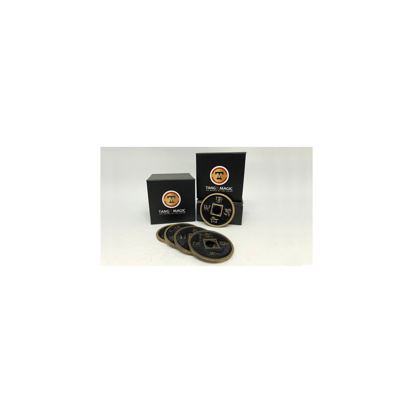 Dollar Size Shell Chinese Coin (Black) by Tango Magic (CH024)