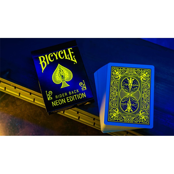 Bicycle Neon Rider Back Yellow-Starburst Deck Playing Cards